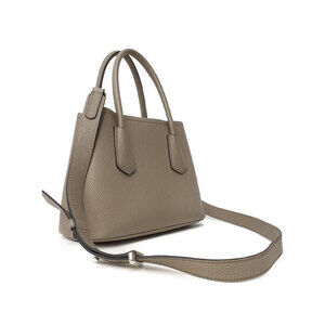 Prada Double Leather Gray Vitello Bag Daino Shoulder Argilla